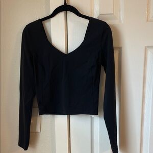 Lululemon Align Long Sleeve Cropped Top- Size 6- Black- NEW WITH TAGS